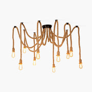 Hemp Rope Scattered Flower Chandelier - Blowlighting