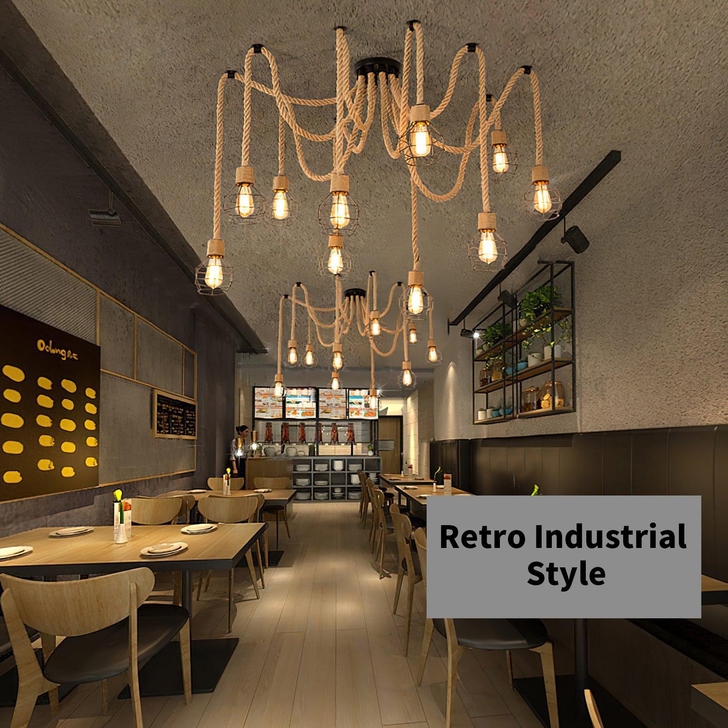 Hemp Rope Scattered Flower Chandelier - Blowlighting