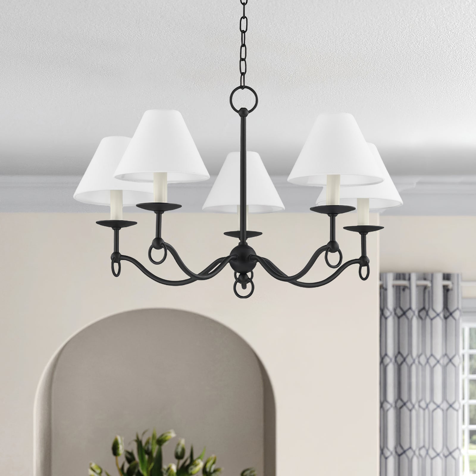Aurora Chandelier Curved Arms Vintage - Blowlighting