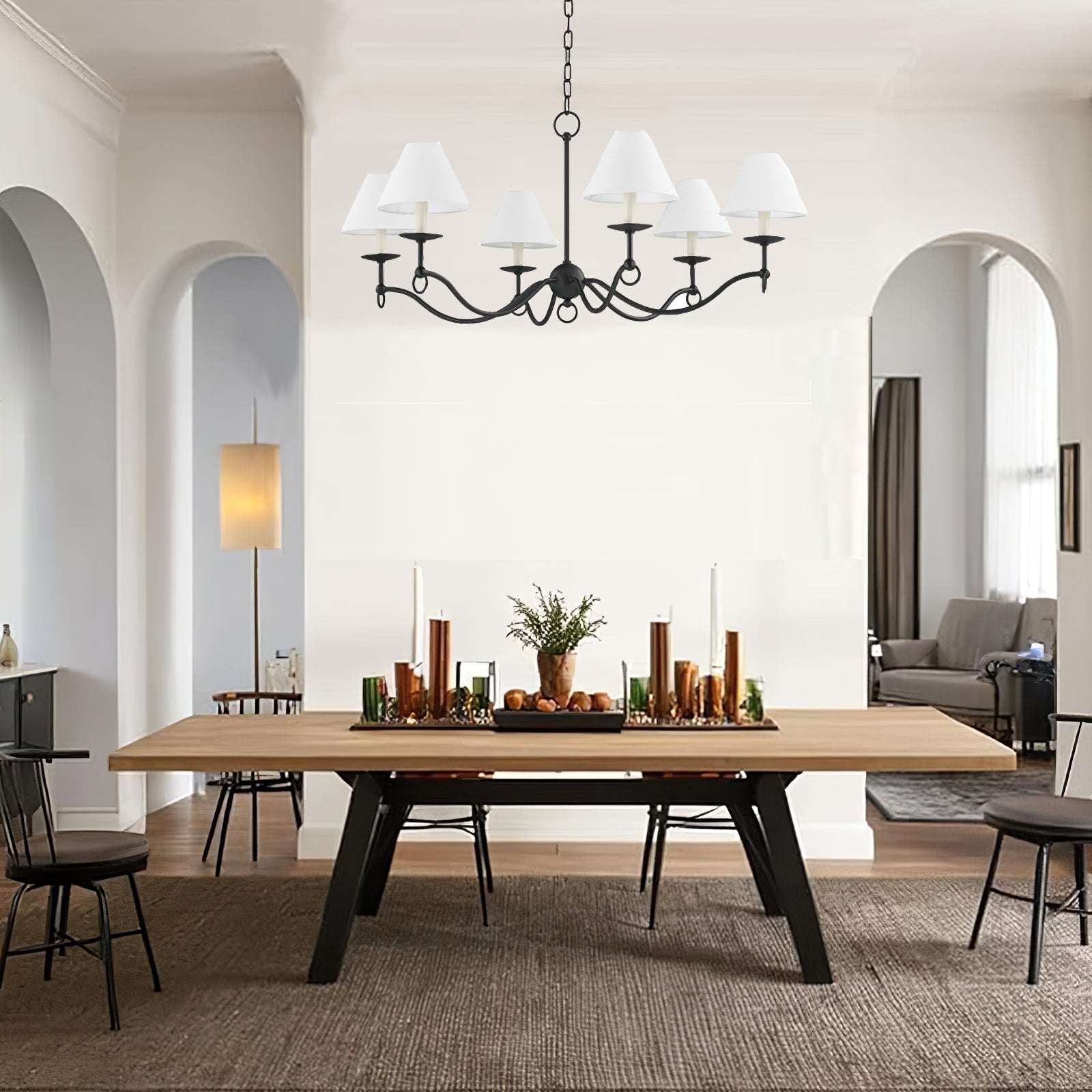 Aurora Chandelier Curved Arms Vintage - Blowlighting