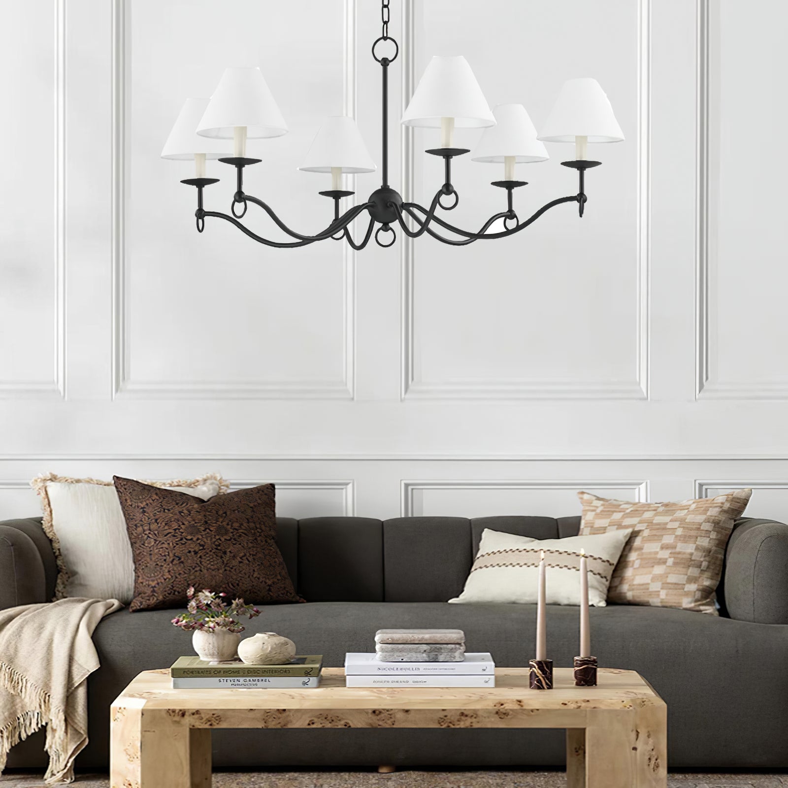 Aurora Chandelier Curved Arms Vintage - Blowlighting