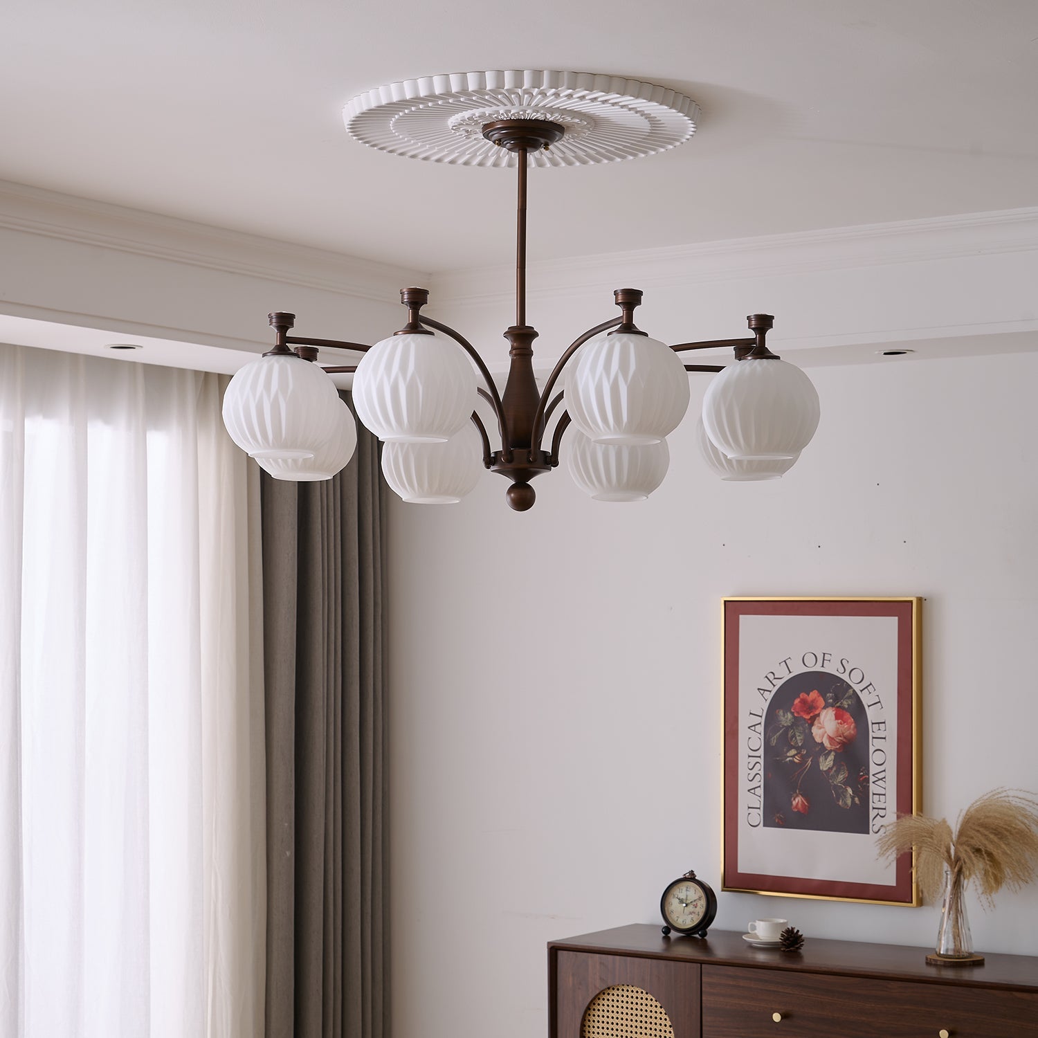 Aurora Chandelier Orb Frosted Vintage - Blowlighting