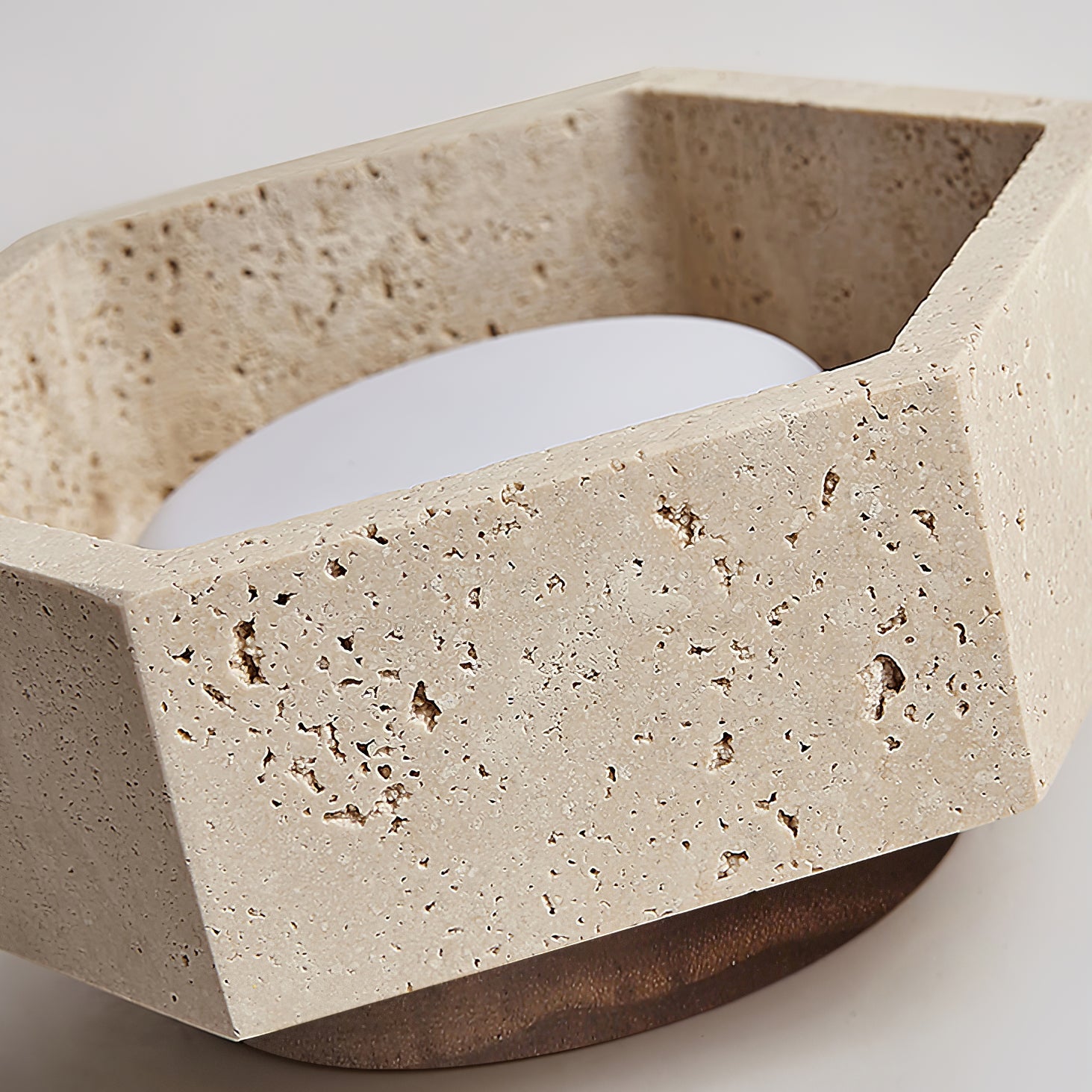 Hexara Travertine Ceiling Light - Blowlighting