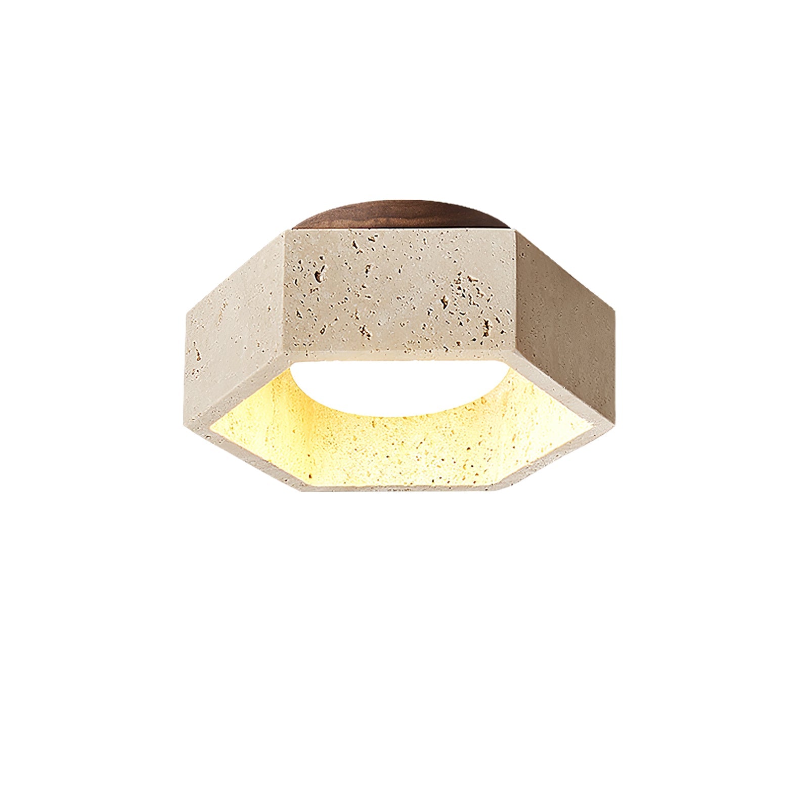 Hexara Travertine Ceiling Light - Blowlighting