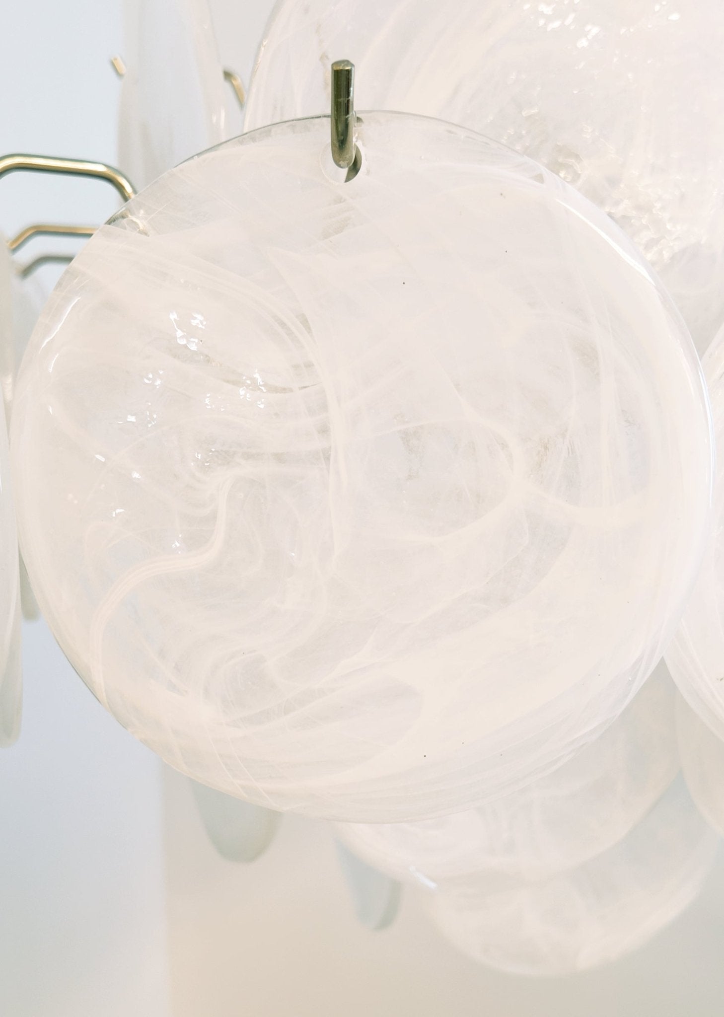 Aurora Chandelier White Murano Glass Disc Cluster - Blowlighting