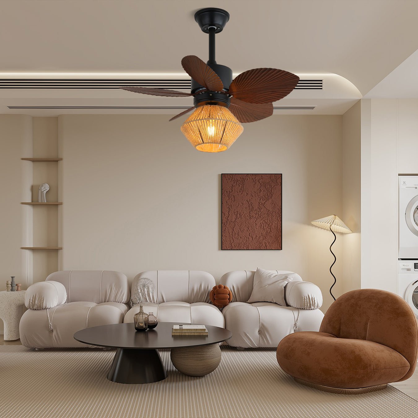 Solaya Tropical Rattan Ceiling Fan Light - Blowlighting