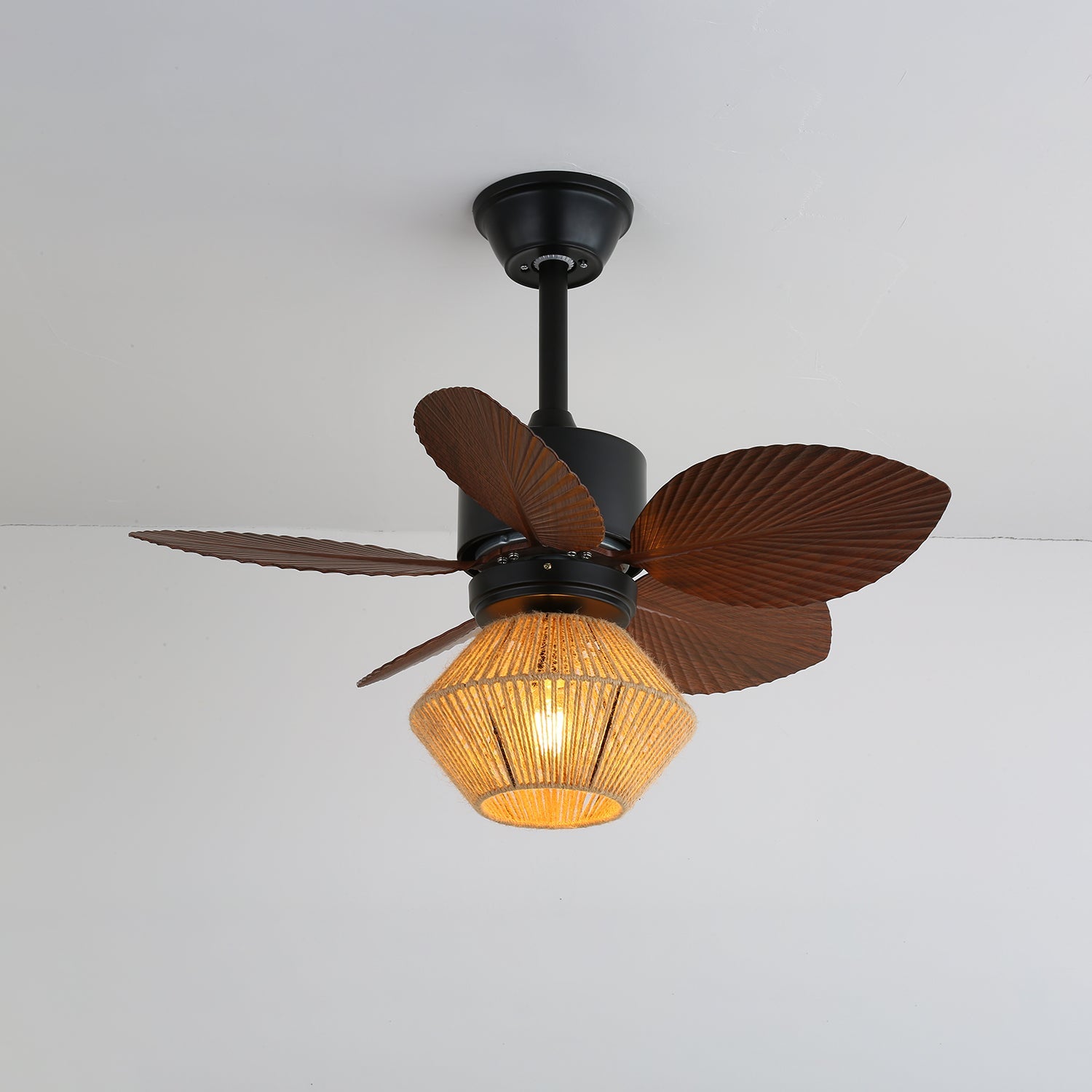 Solaya Tropical Rattan Ceiling Fan Light - Blowlighting