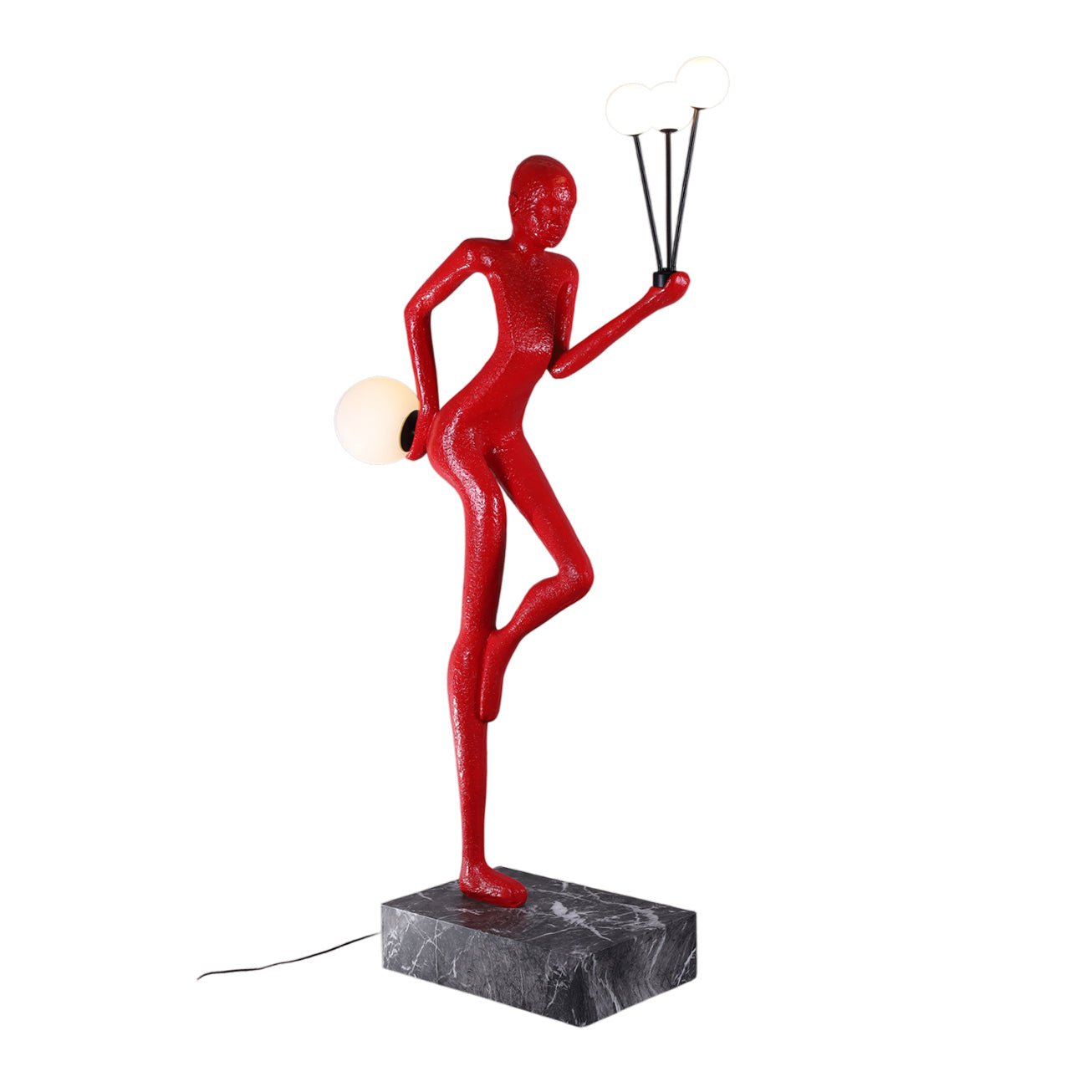 Jovian Juggler Black Metal Sculptural Floor Lamp - Blowlighting