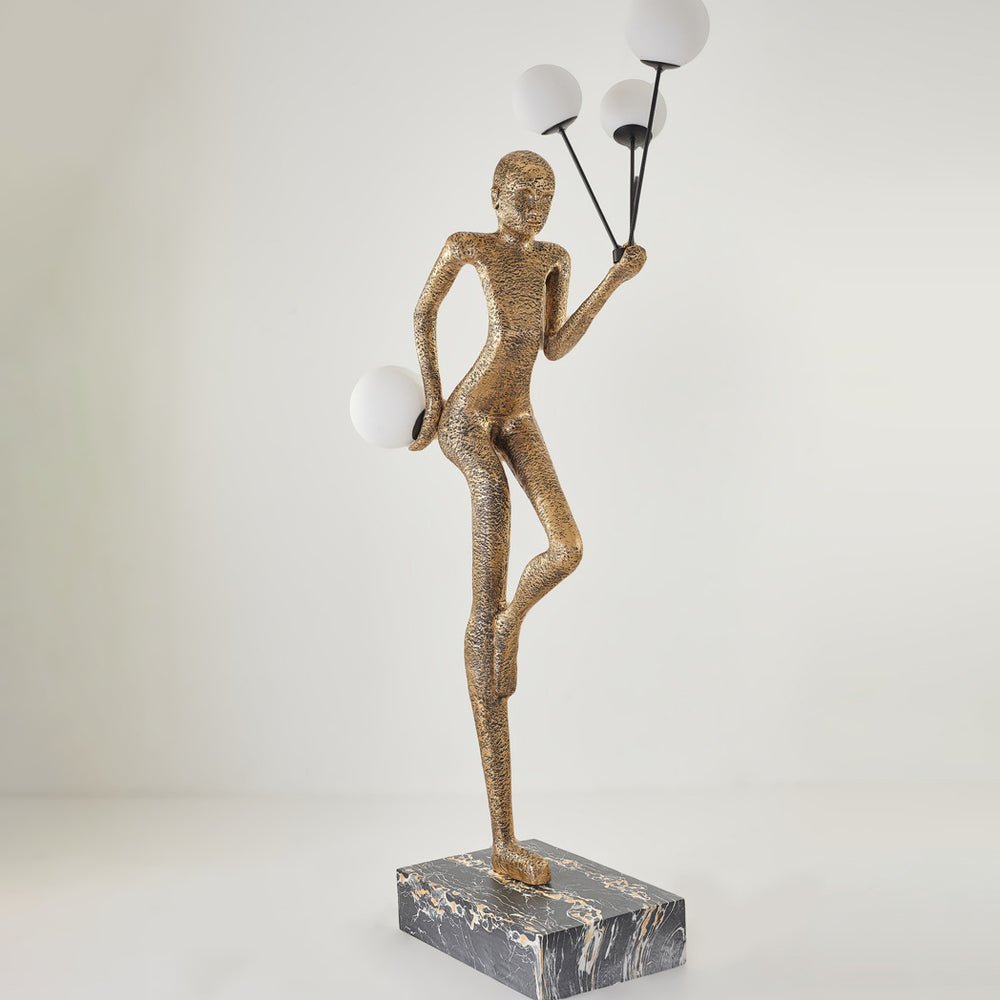 Jovian Juggler Black Metal Sculptural Floor Lamp - Blowlighting