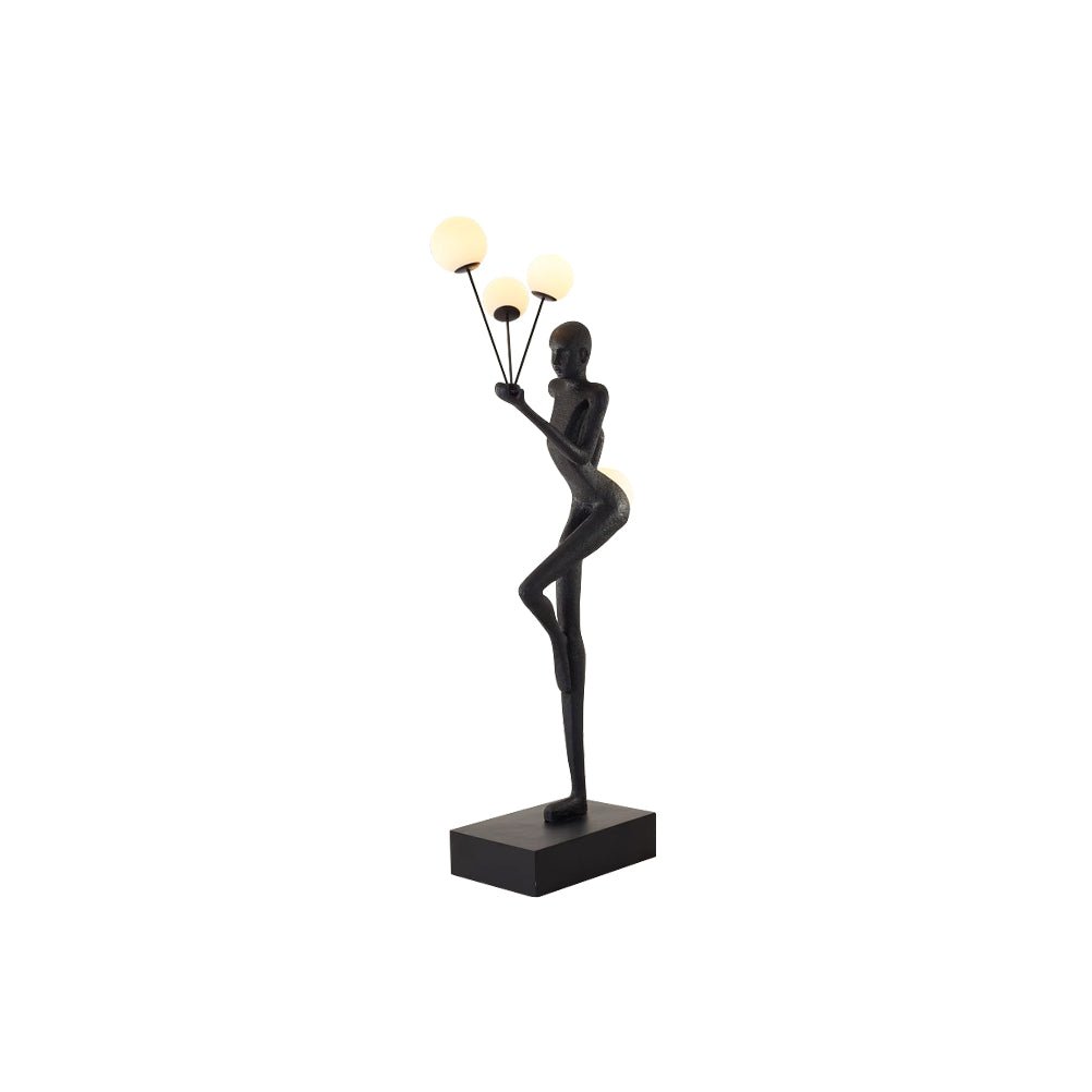 Jovian Juggler Black Metal Sculptural Floor Lamp - Blowlighting