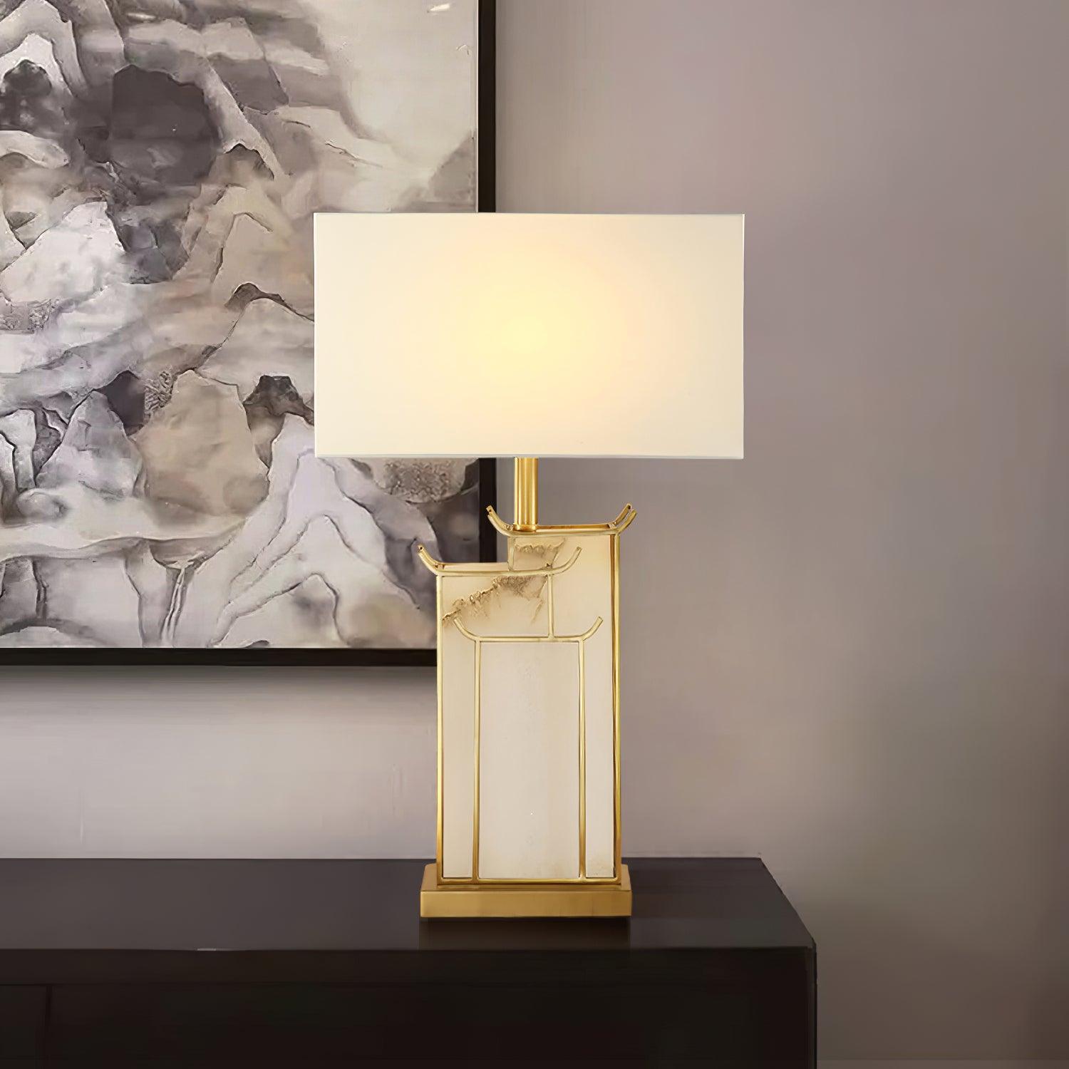 Nysilor Rectangular Glass Table Lamp - Blowlighting