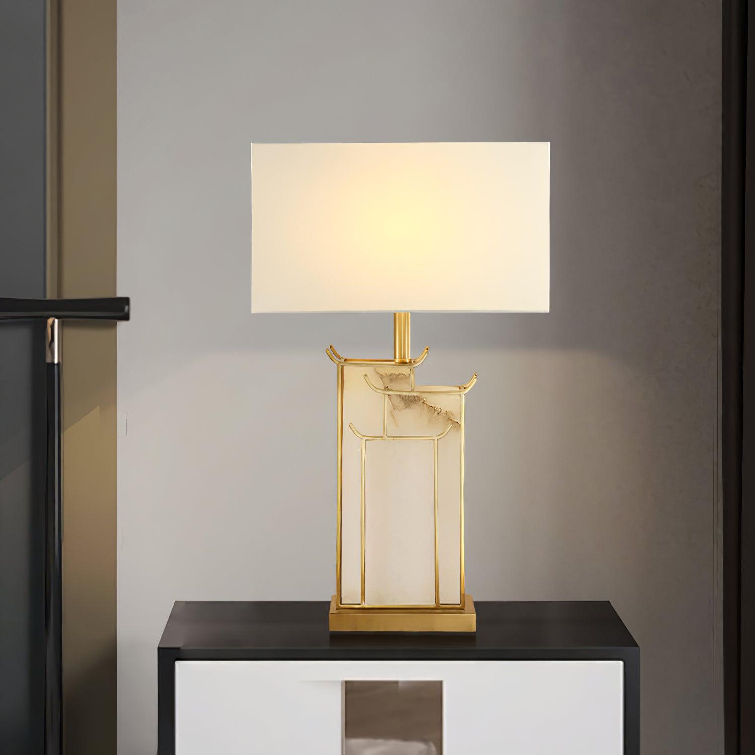 Nysilor Rectangular Glass Table Lamp - Blowlighting