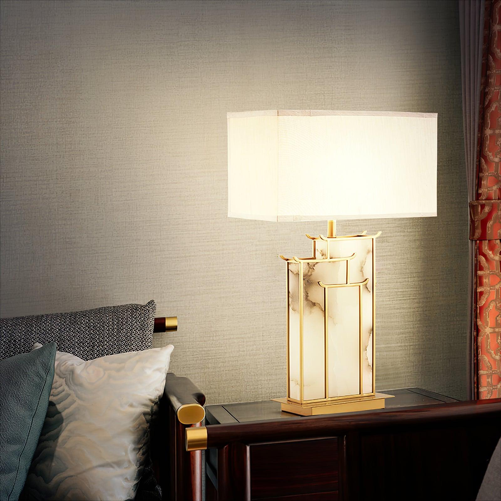 Nysilor Rectangular Glass Table Lamp - Blowlighting