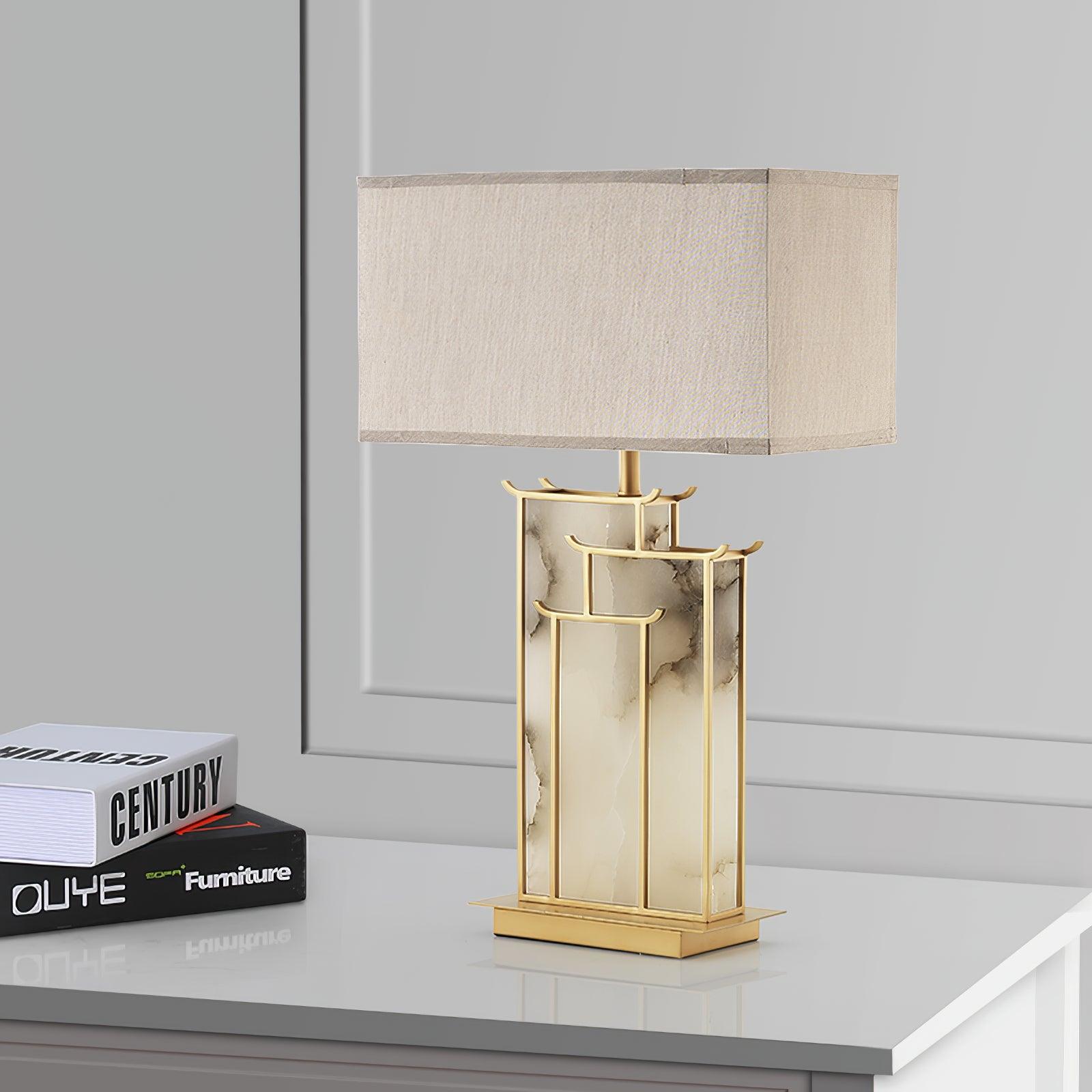 Nysilor Rectangular Glass Table Lamp - Blowlighting