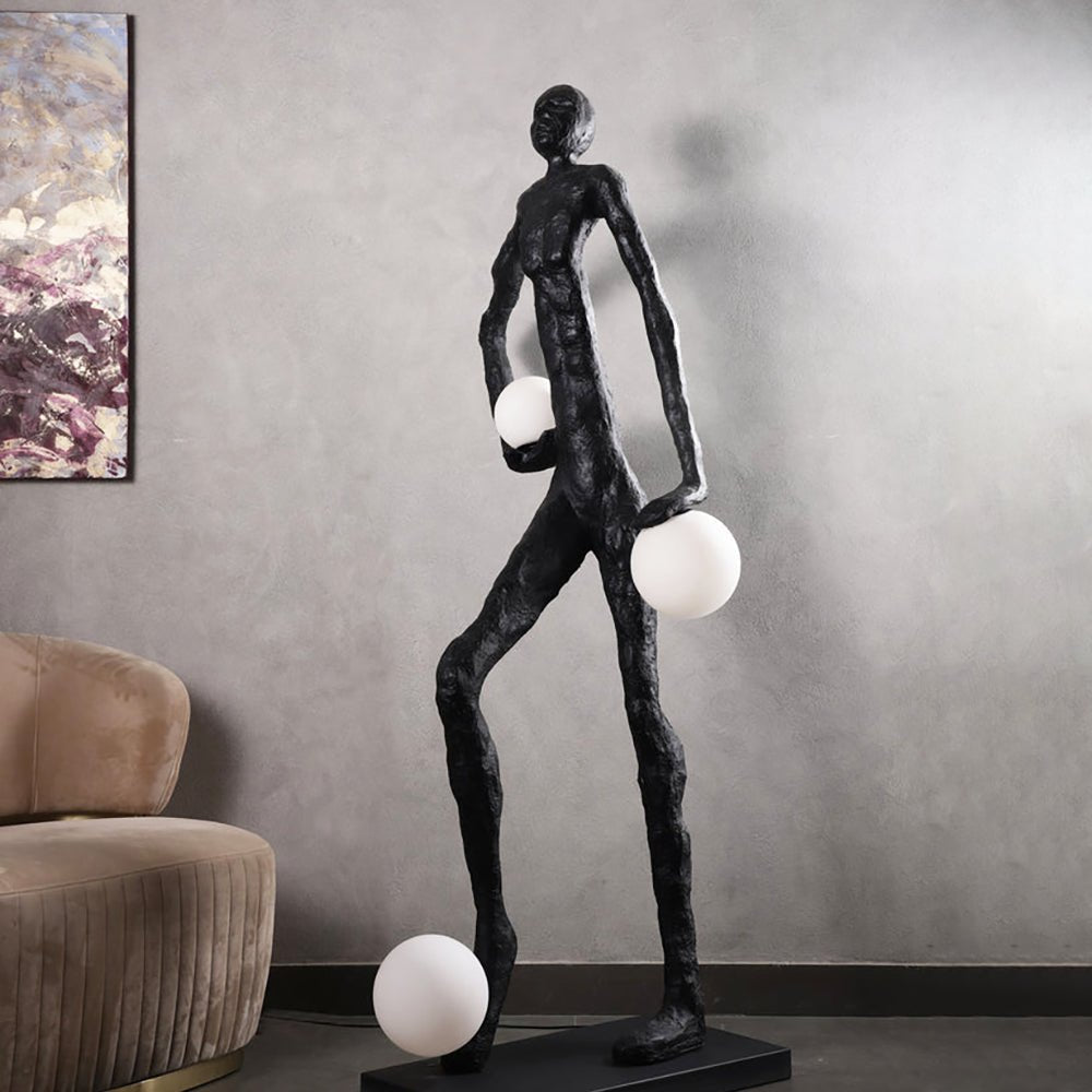 Kaelthos Textured Black Metal Floor Lamp - Blowlighting