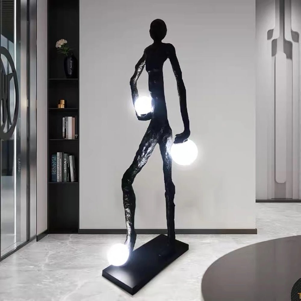 Kaelthos Textured Black Metal Floor Lamp - Blowlighting