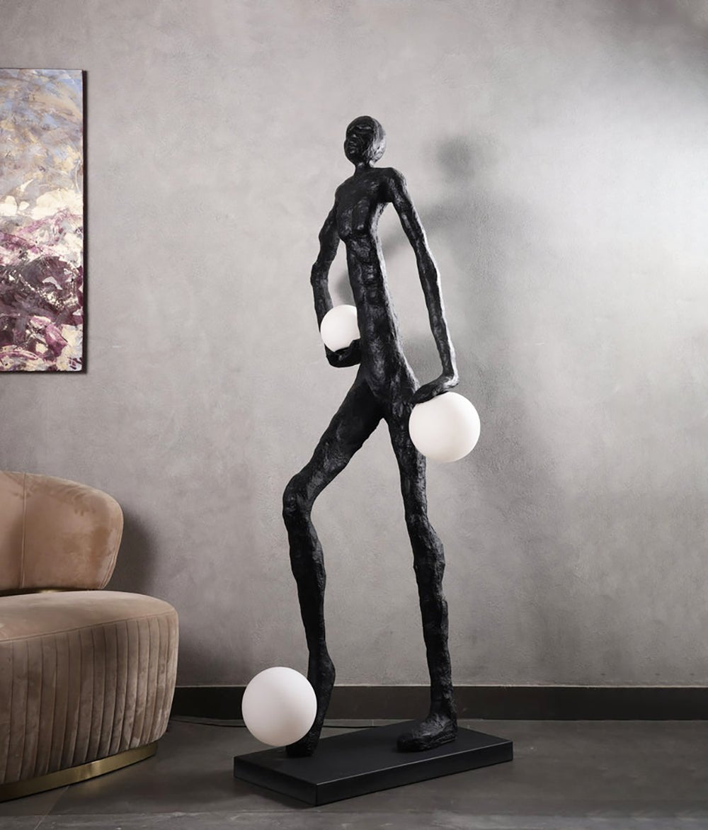 Kaelthos Textured Black Metal Floor Lamp - Blowlighting
