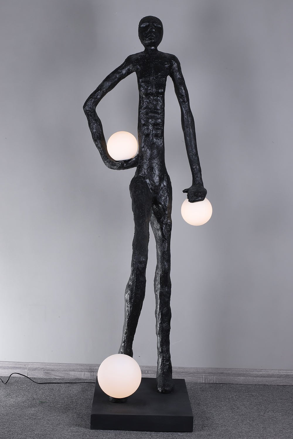 Kaelthos Textured Black Metal Floor Lamp - Blowlighting