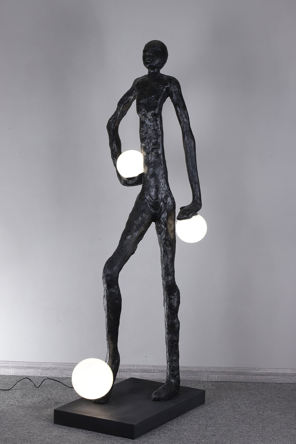 Kaelthos Textured Black Metal Floor Lamp - Blowlighting