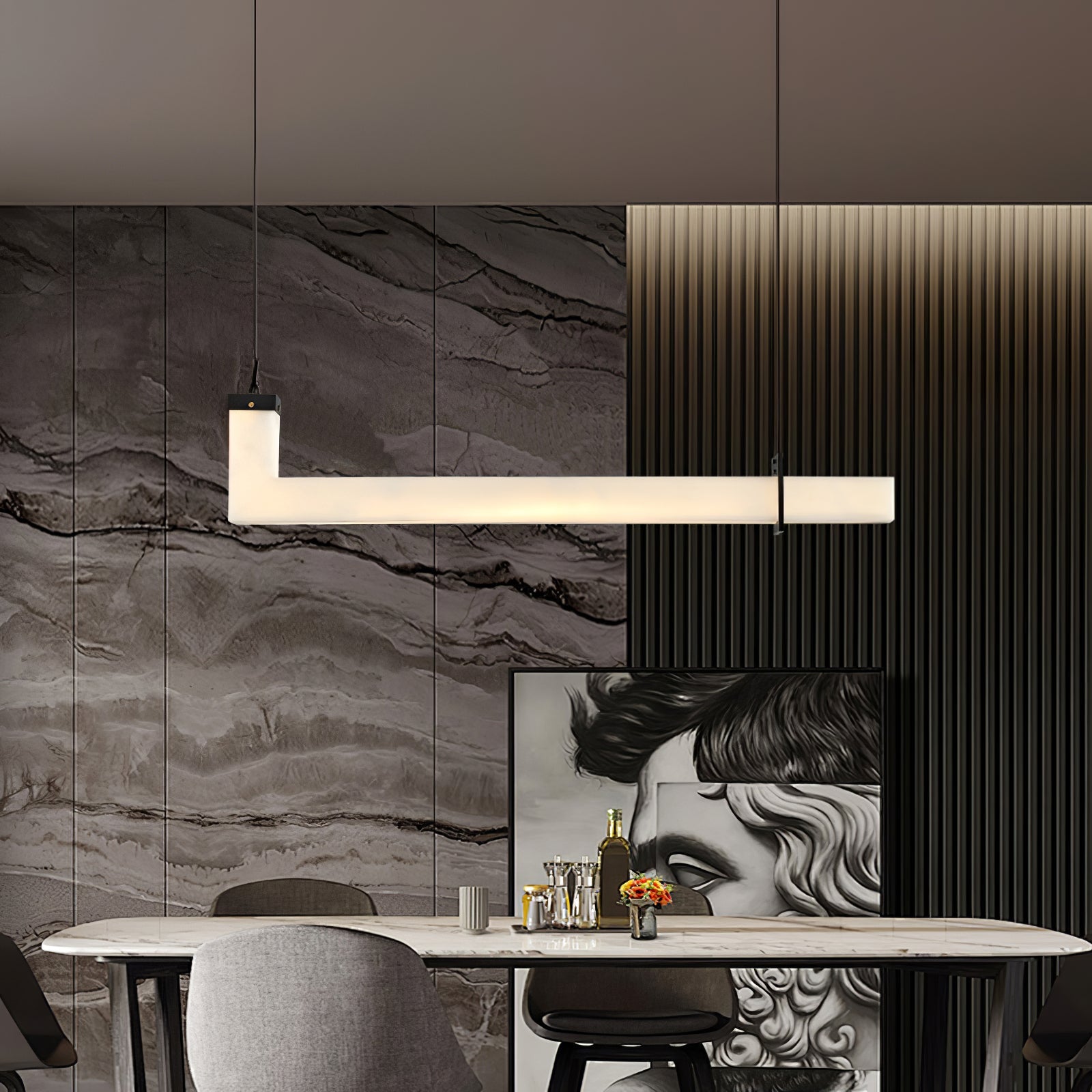 Astra Linear Alabaster Pendant Light - Blowlighting