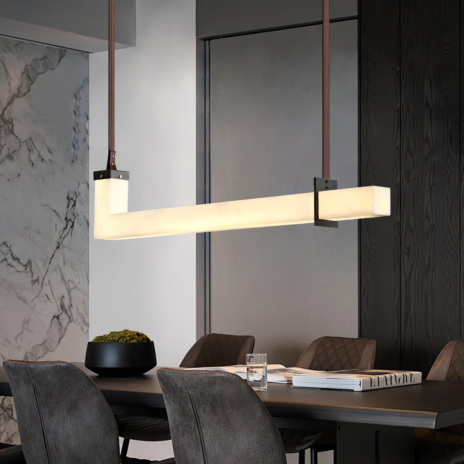 Astra Linear Alabaster Pendant Light - Blowlighting