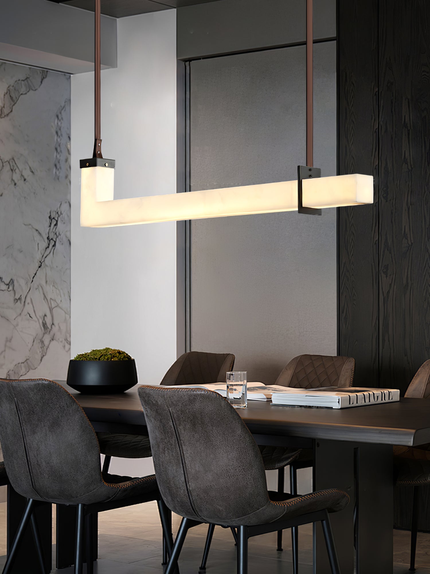 Astra Linear Alabaster Pendant Light - Blowlighting