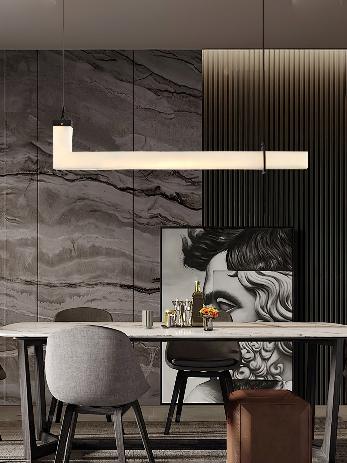 Astra Linear Alabaster Pendant Light - Blowlighting