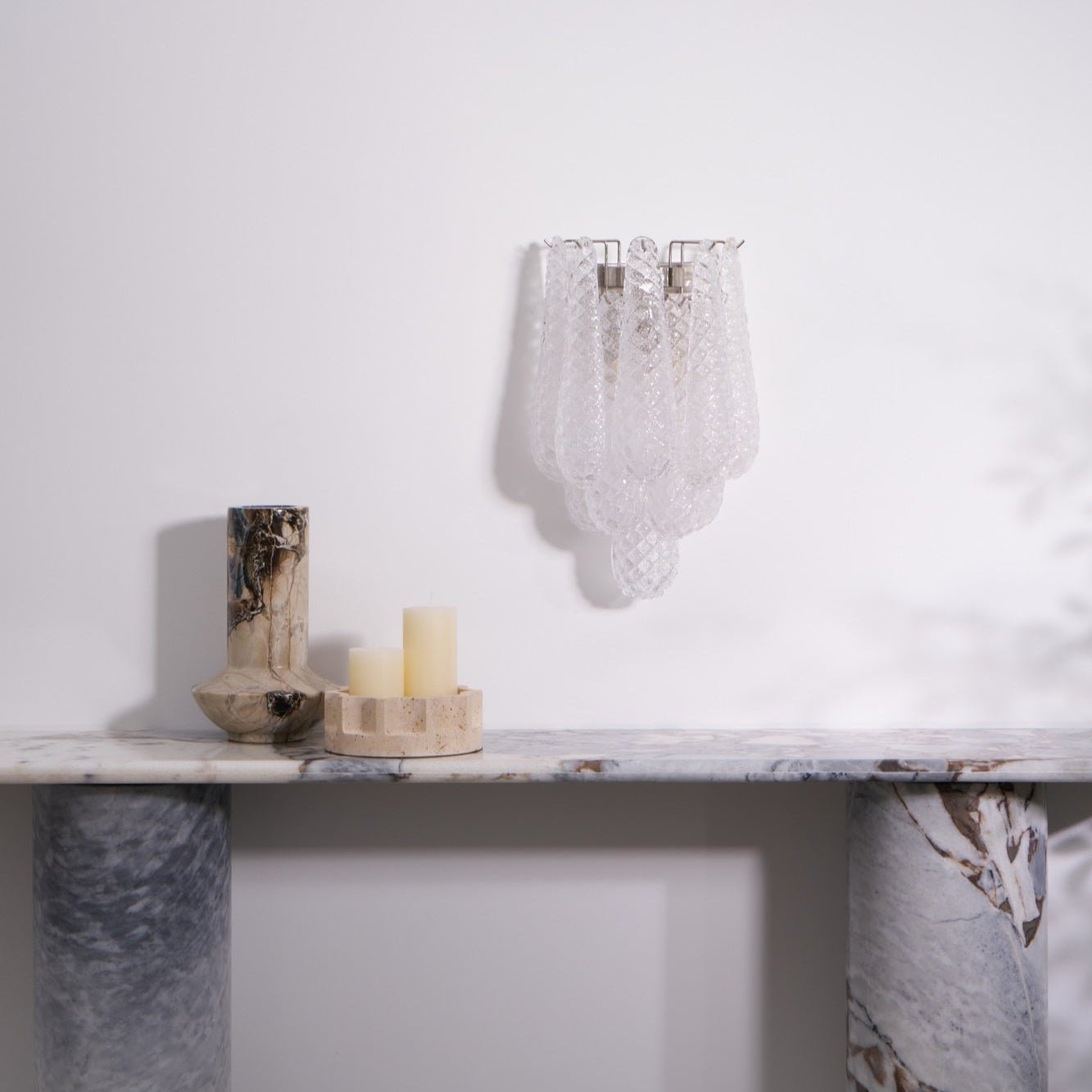 Aurora Wall Lamp Pink Teardrop Glass Floral Artistic - Blowlighting