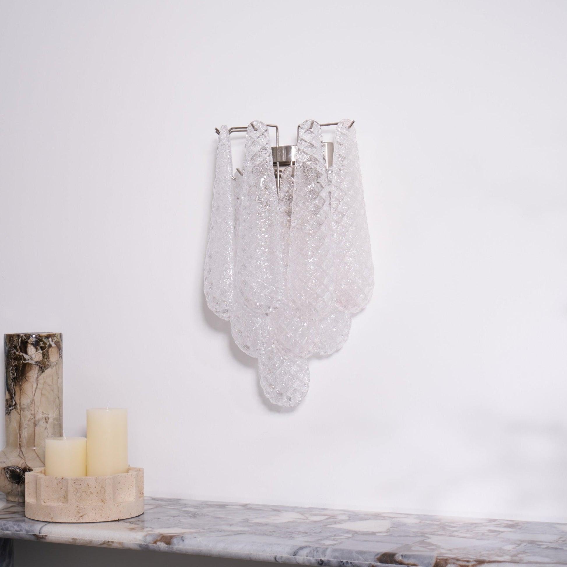 Aurora Wall Lamp Pink Teardrop Glass Floral Artistic - Blowlighting