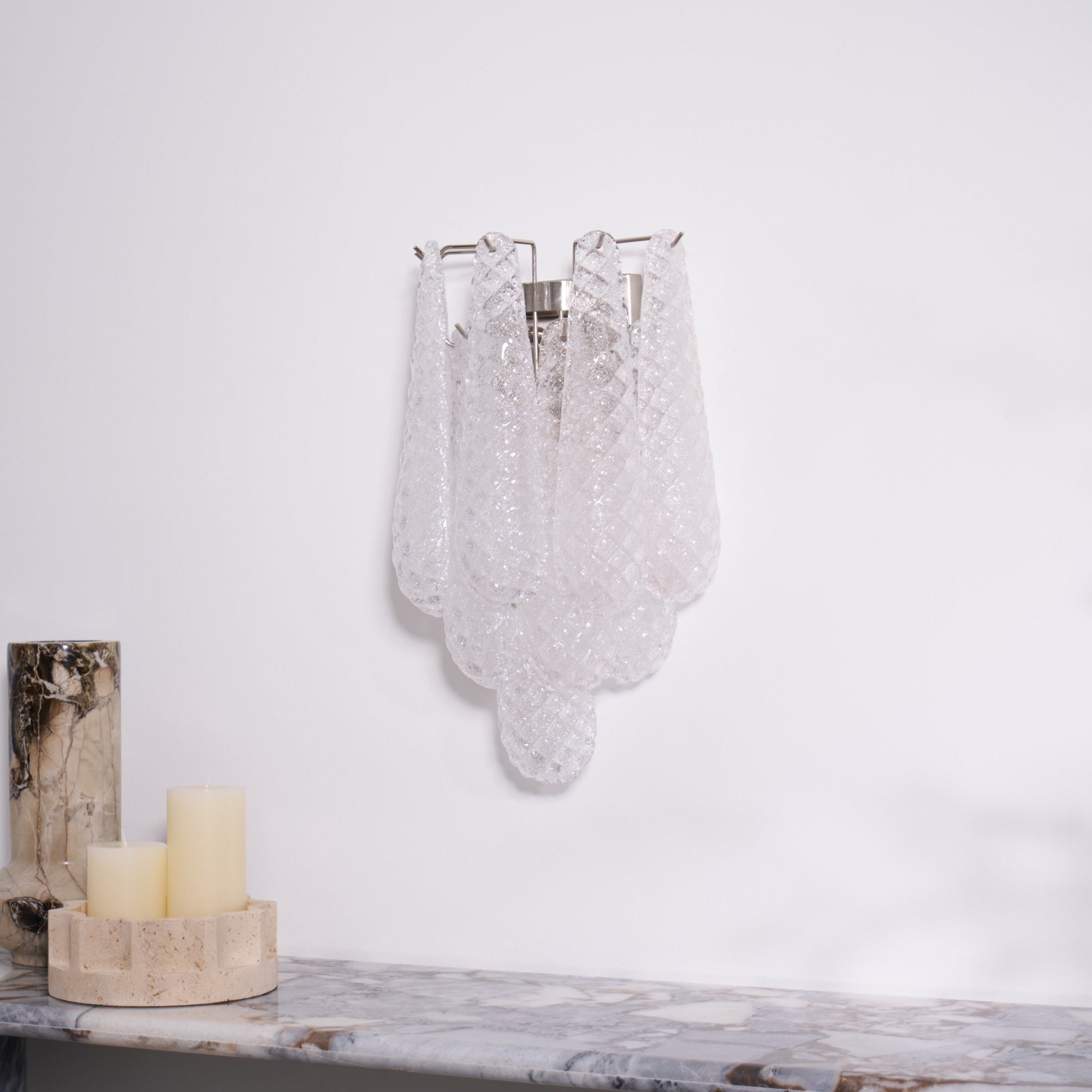 Aurora Wall Lamp Pink Teardrop Glass Floral Artistic - Blowlighting