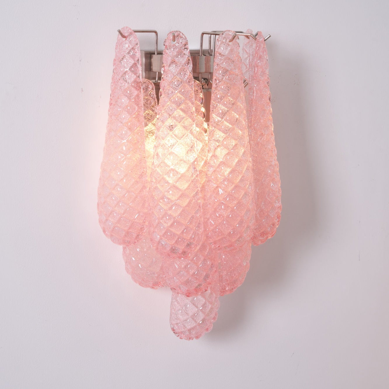 Aurora Wall Lamp Pink Teardrop Glass Floral Artistic - Blowlighting