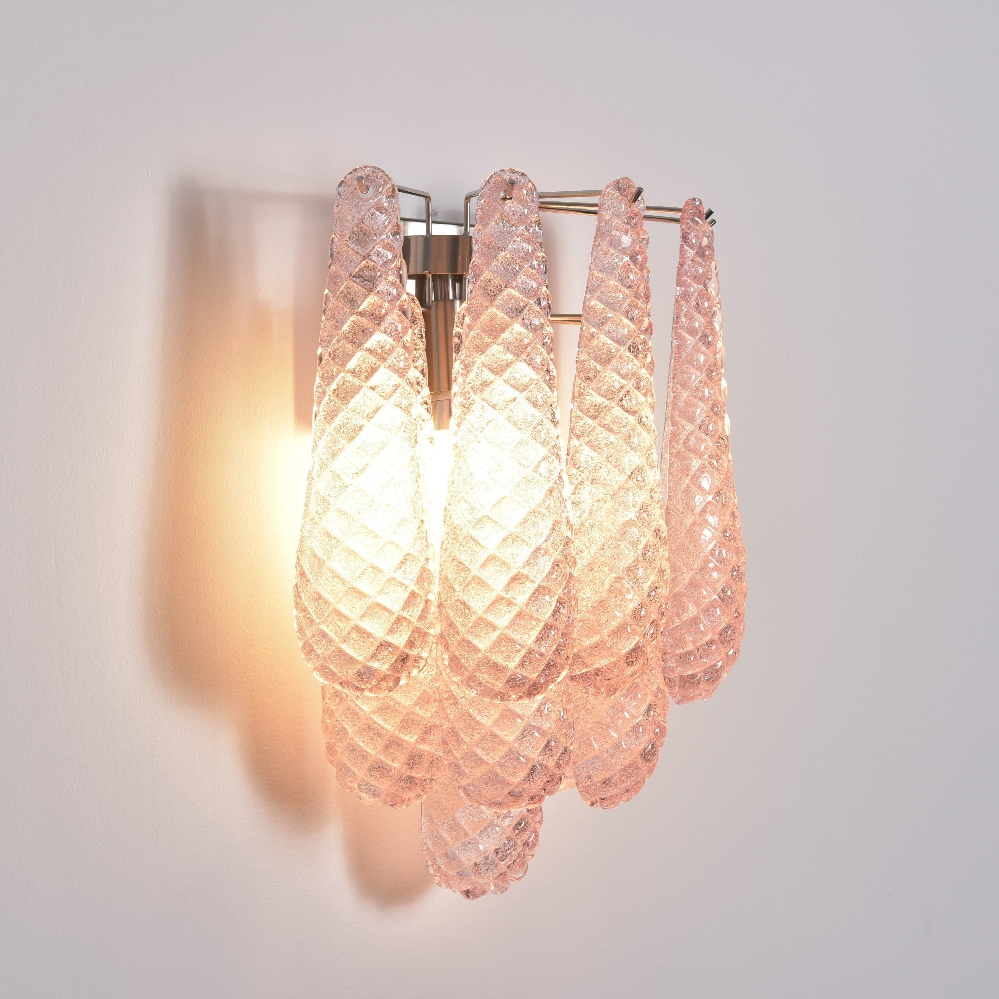Aurora Wall Lamp Pink Teardrop Glass Floral Artistic - Blowlighting