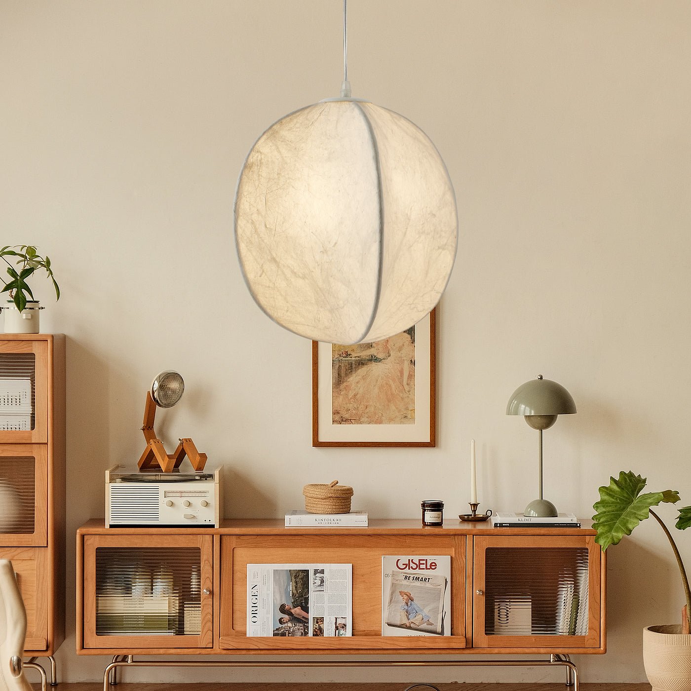 Cocoon Minimalist Silk Pendant Lamp - Blowlighting
