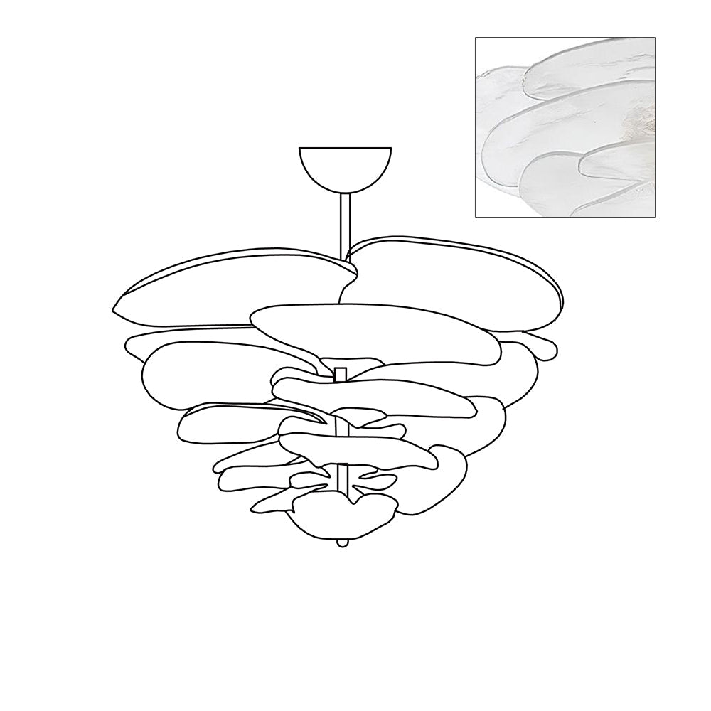 Aurora Chandelier Gold Murano Glass Petal Luxury - Blowlighting