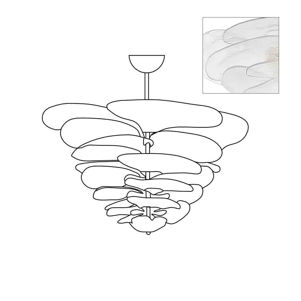 Aurora Chandelier Gold Murano Glass Petal Luxury - Blowlighting