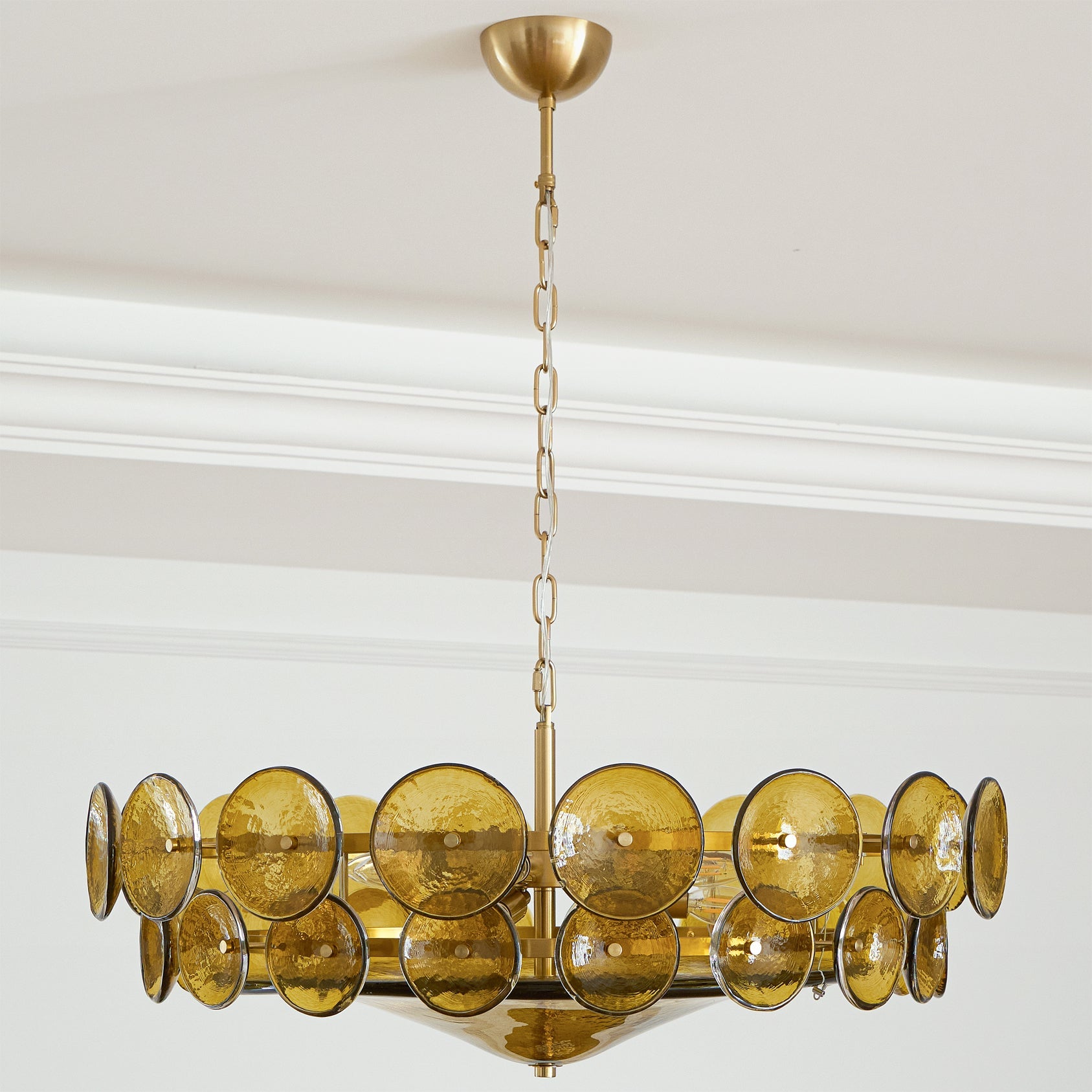 Aurora Chandelier Murano Glass Disc Vintage - Blowlighting