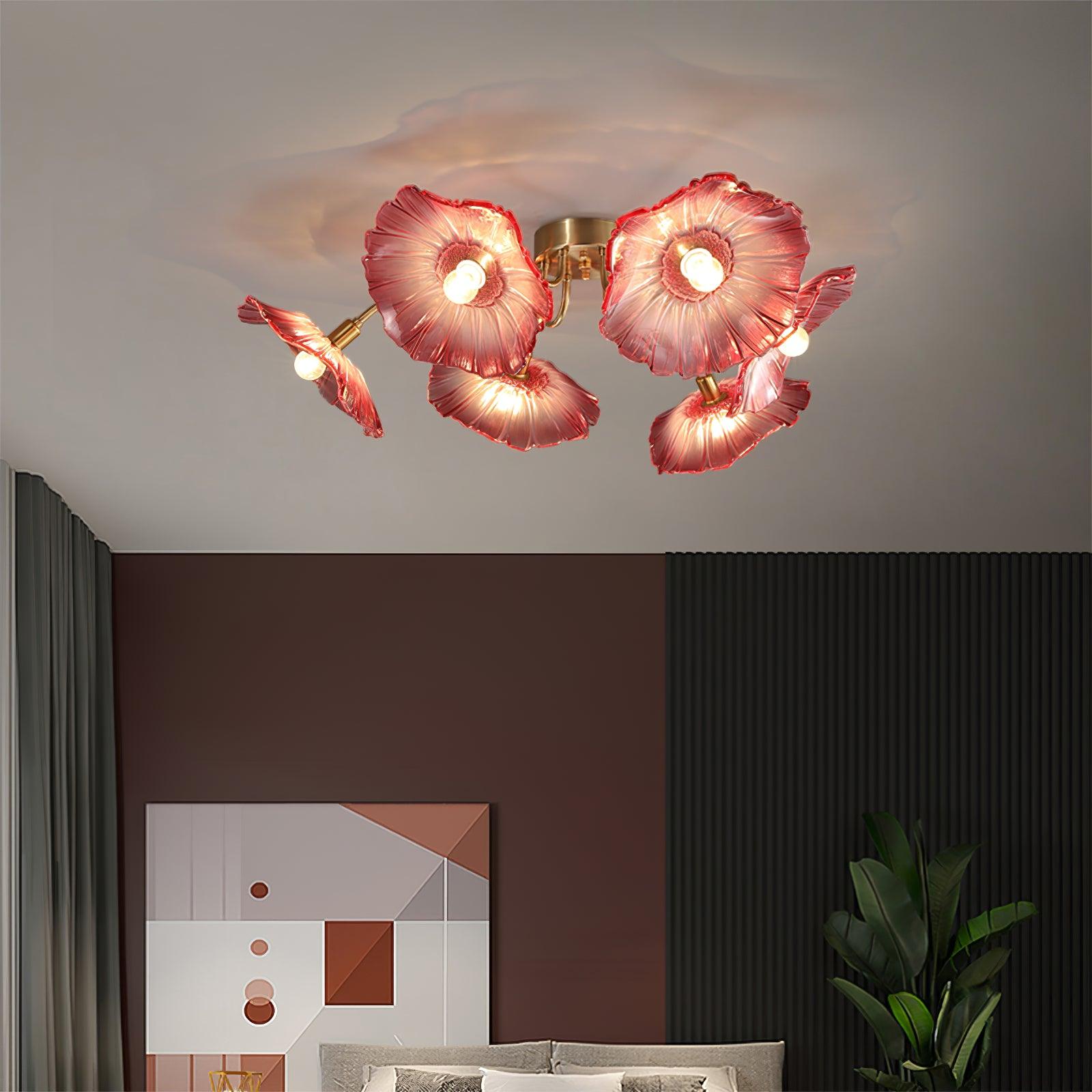 Lotus Leaf Glass Ceiling Lamp - Blowlighting