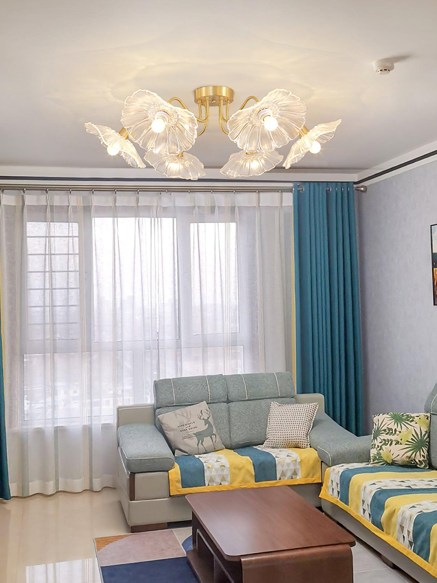 Lotus Leaf Glass Ceiling Lamp - Blowlighting