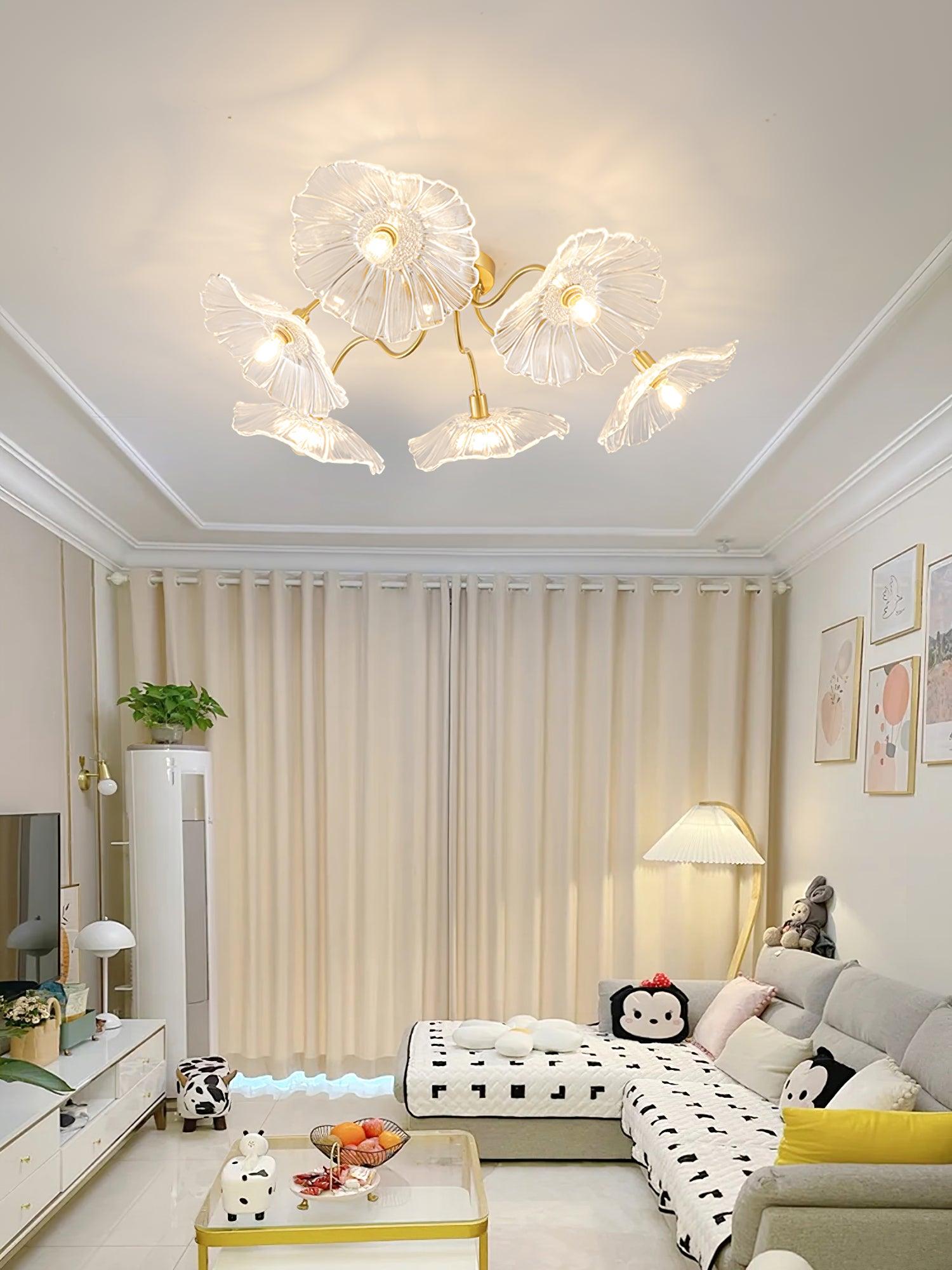 Lotus Leaf Glass Ceiling Lamp - Blowlighting