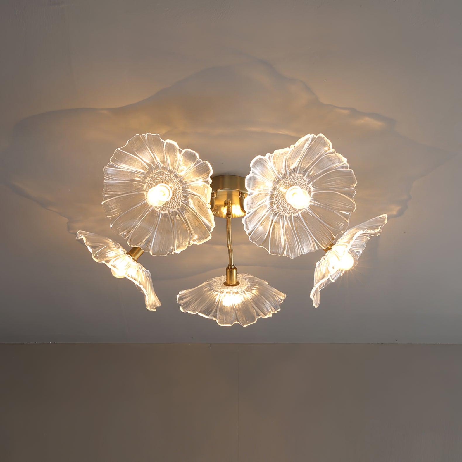 Lotus Leaf Glass Ceiling Lamp - Blowlighting