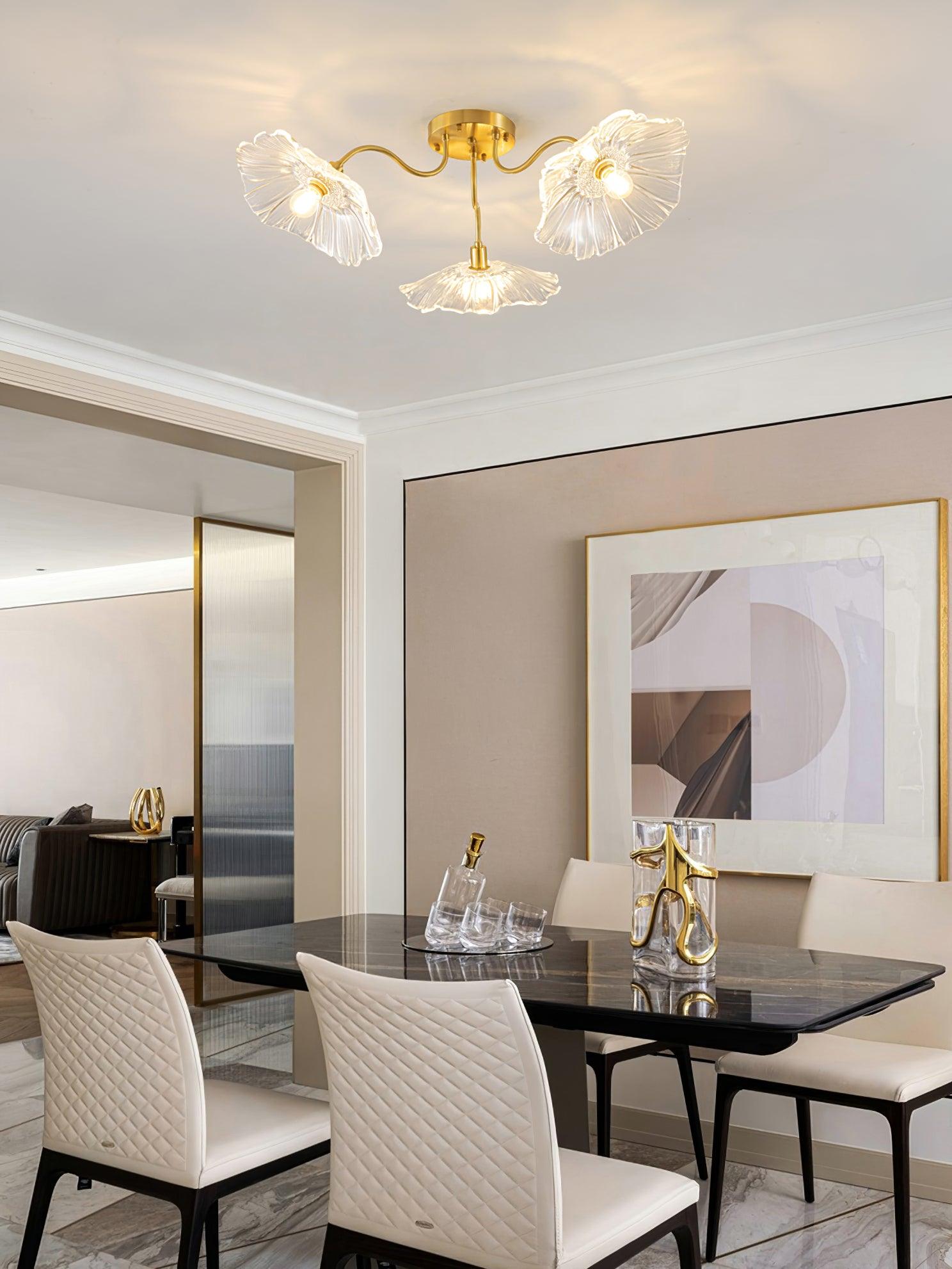 Lotus Leaf Glass Ceiling Lamp - Blowlighting