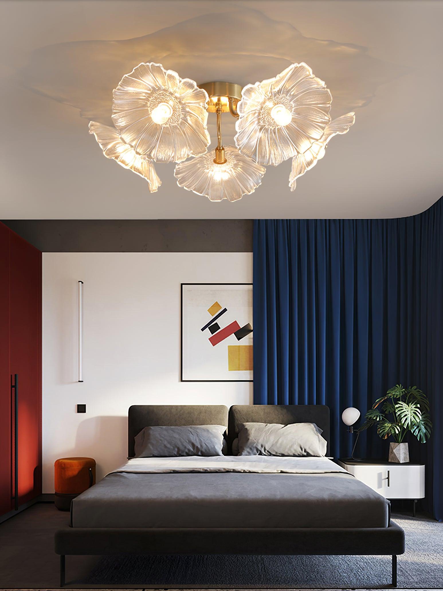 Lotus Leaf Glass Ceiling Lamp - Blowlighting