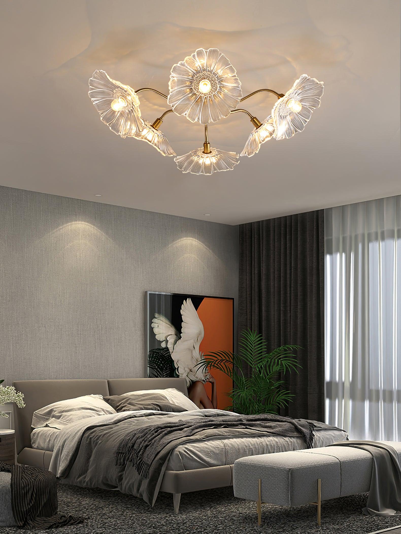 Lotus Leaf Glass Ceiling Lamp - Blowlighting