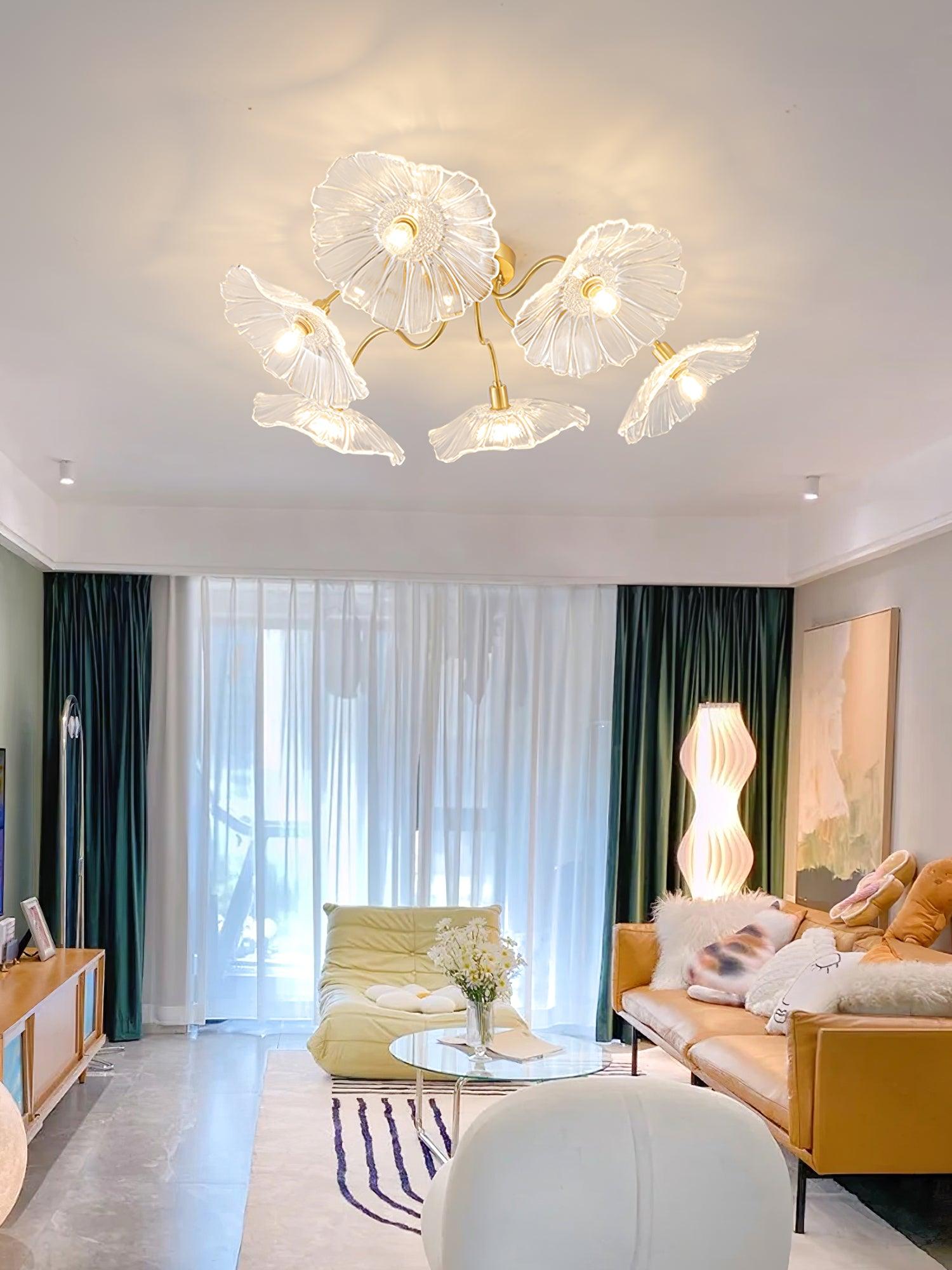 Lotus Leaf Glass Ceiling Lamp - Blowlighting