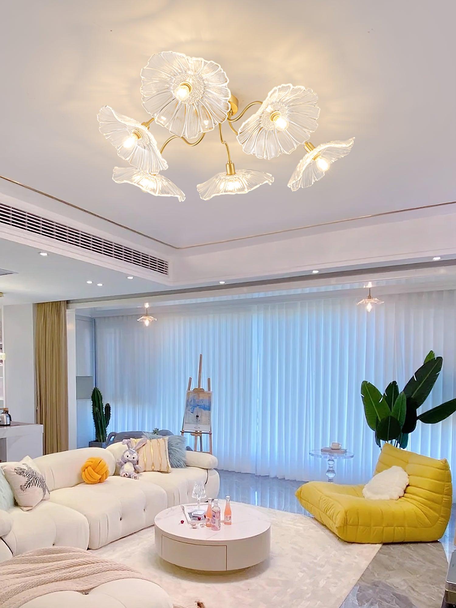 Lotus Leaf Glass Ceiling Lamp - Blowlighting