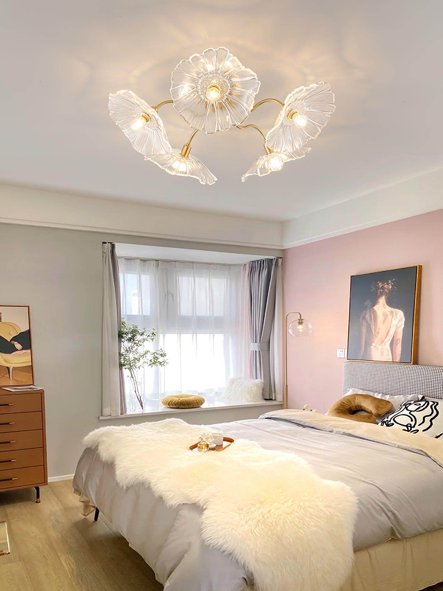 Lotus Leaf Glass Ceiling Lamp - Blowlighting