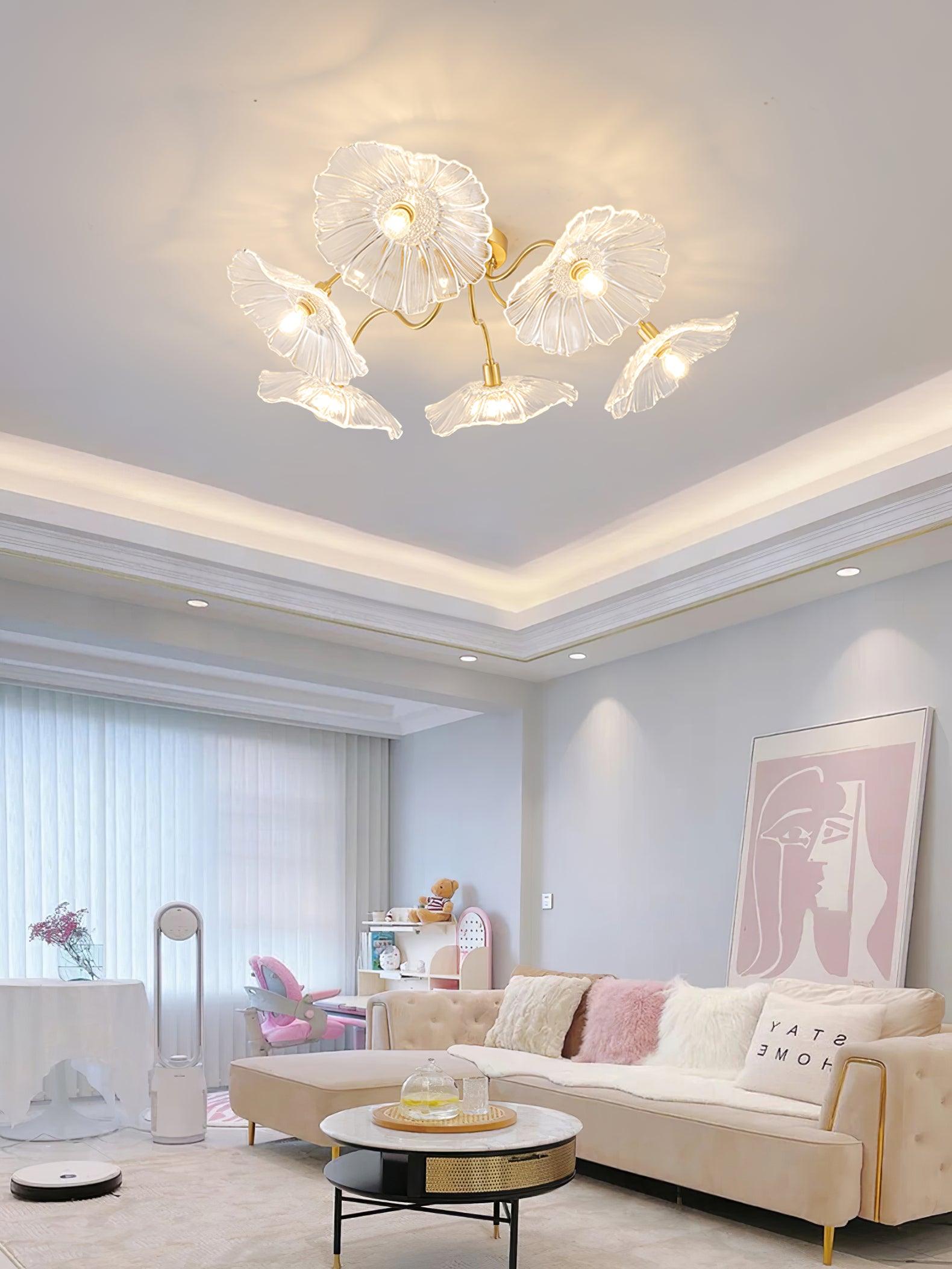 Lotus Leaf Glass Ceiling Lamp - Blowlighting