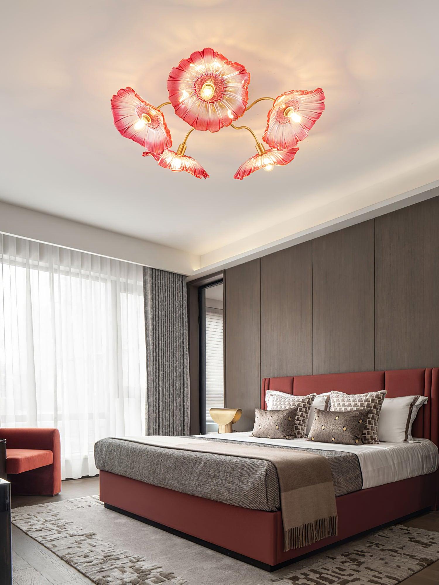 Lotus Leaf Glass Ceiling Lamp - Blowlighting