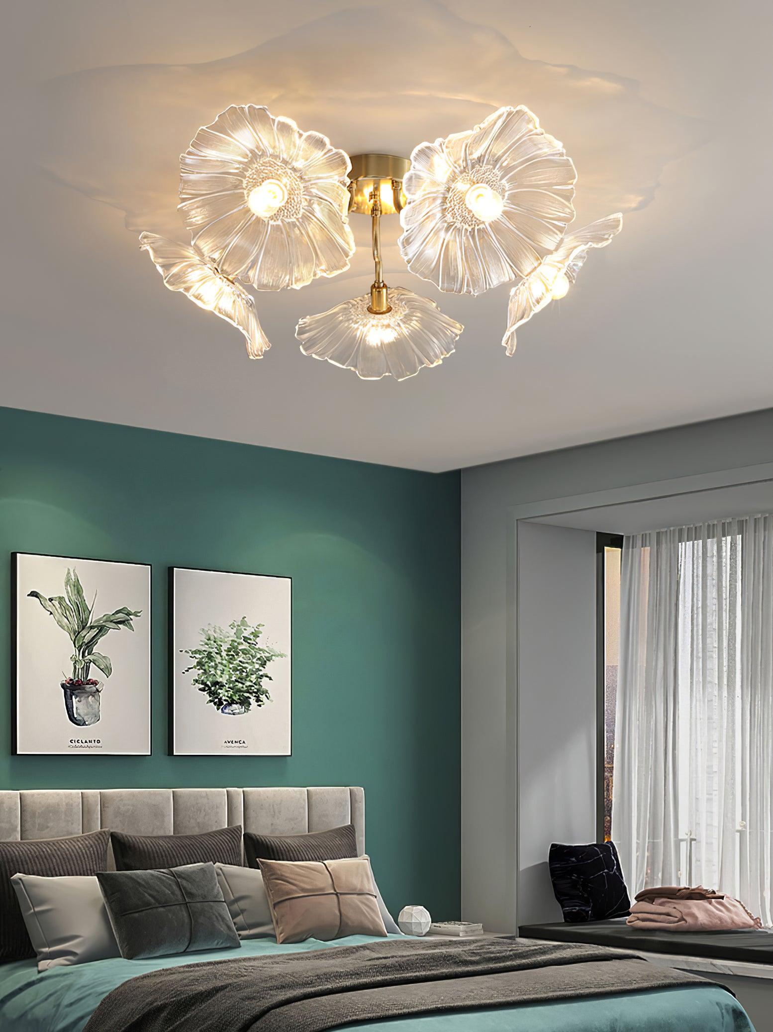 Lotus Leaf Glass Ceiling Lamp - Blowlighting