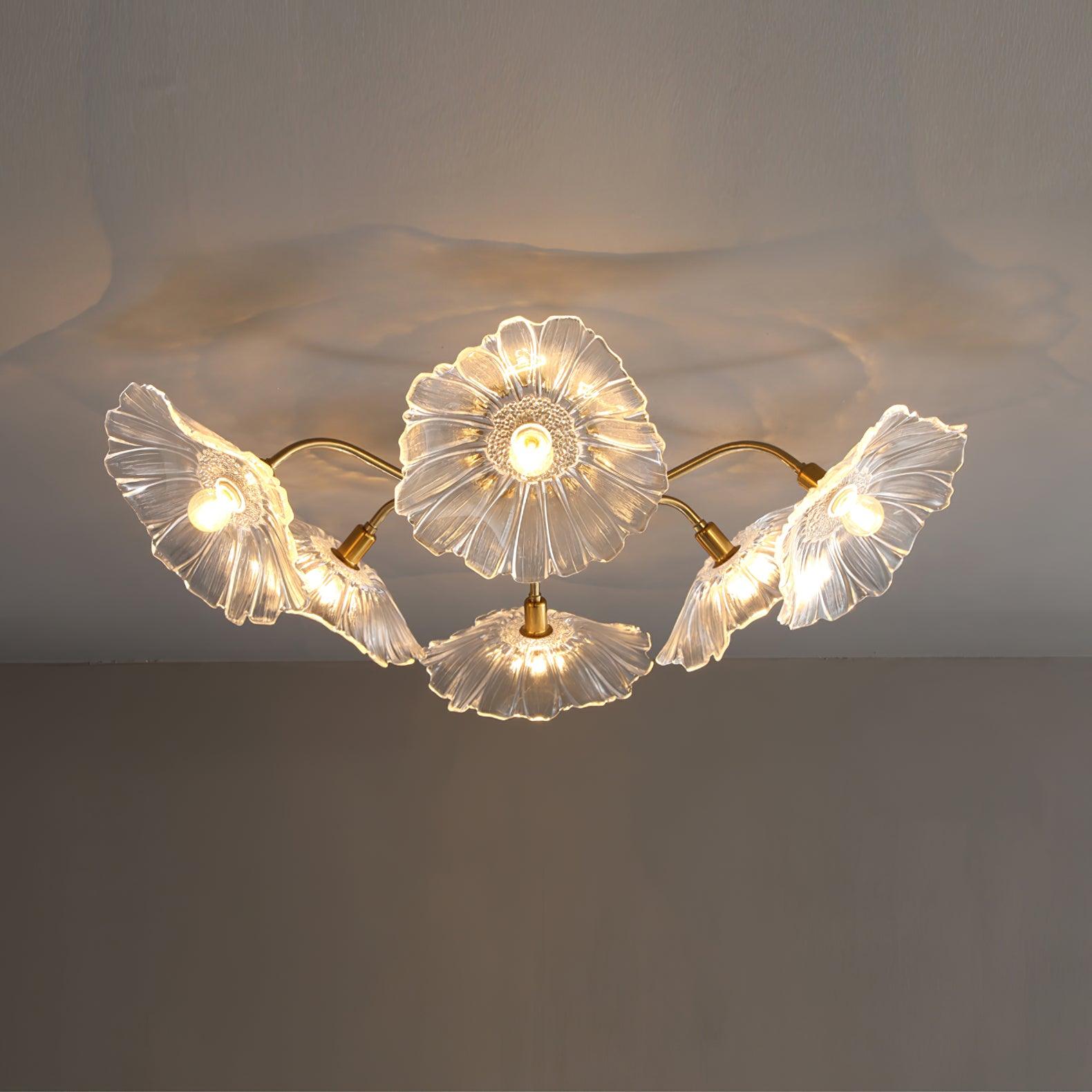 Lotus Leaf Glass Ceiling Lamp - Blowlighting
